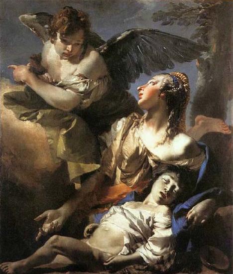 TIEPOLO, Giovanni Domenico The Angel Succouring Hagar Germany oil painting art